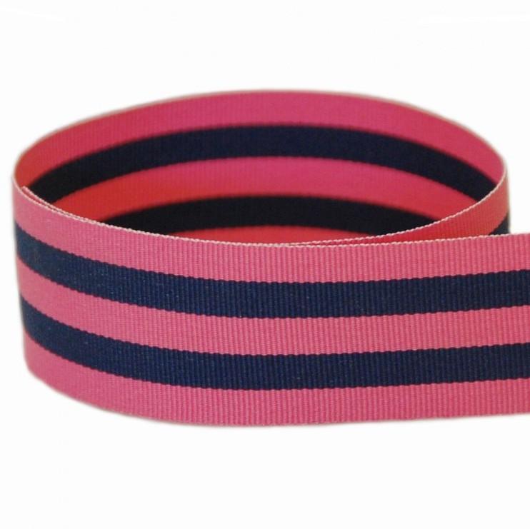 Hot Pink & Navy Taffy Stripe