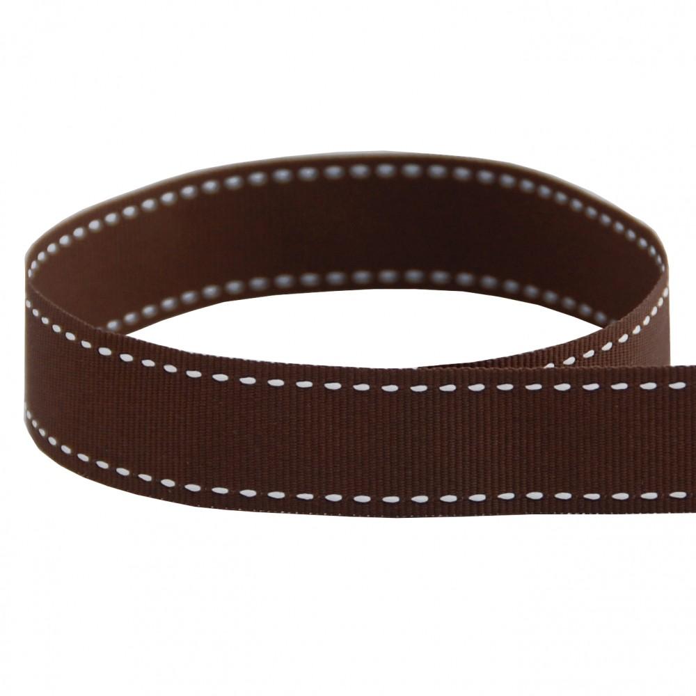 Brown/White Saddle Stitch