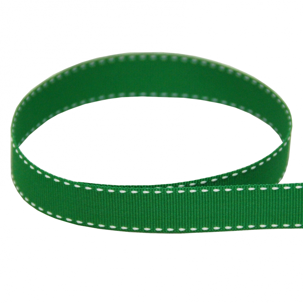 Emerald Green/White Saddle Stitch