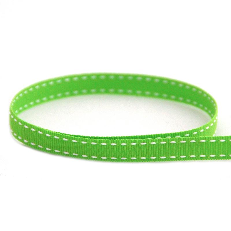 Lime Green/White Saddle Stitch