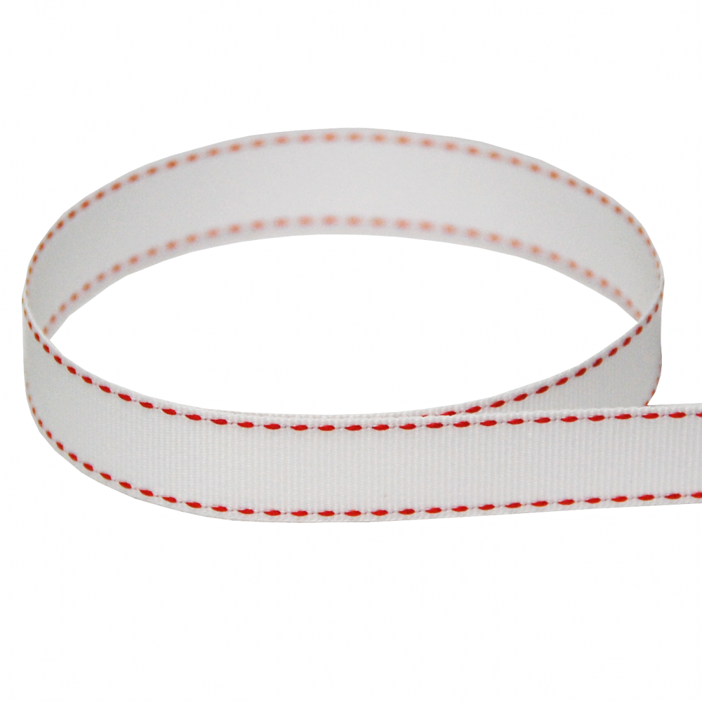 White/Red Saddle Stitch