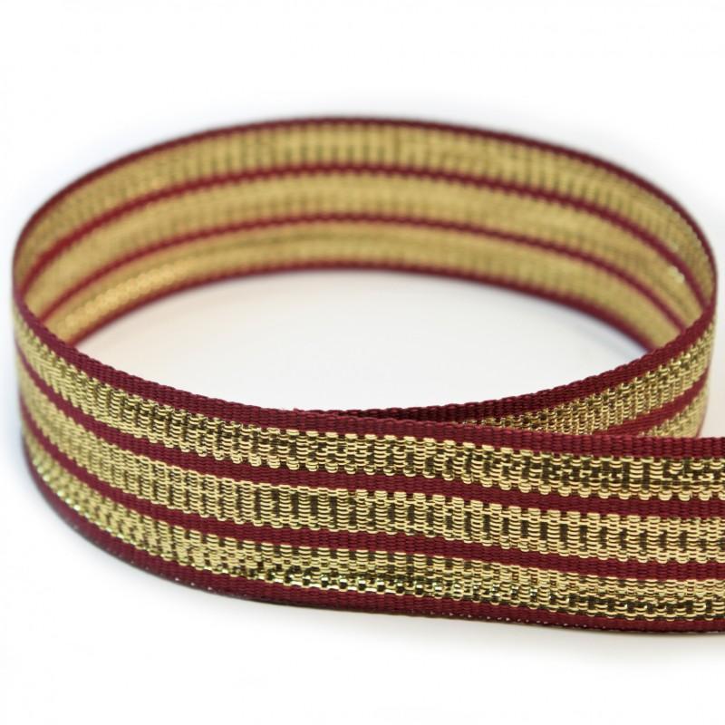 #565 Wine & Gold Tri-Stripe