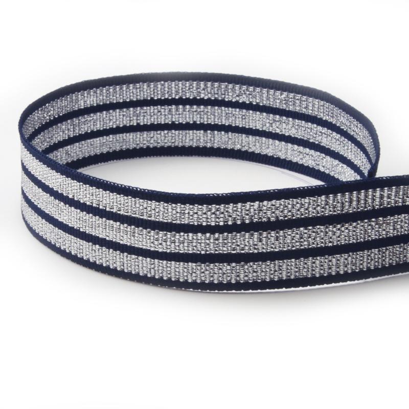 #573 Navy & Silver Tri-Stripe