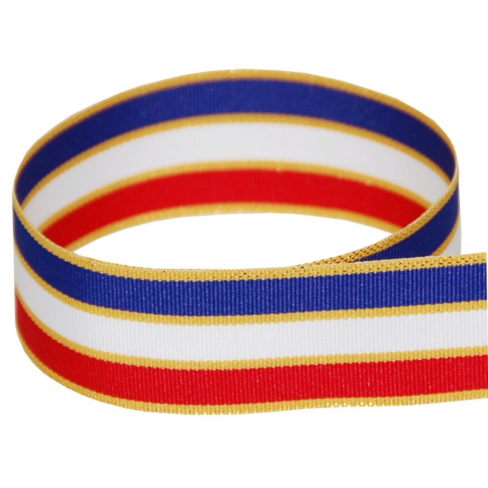 Red/White/Royal Blue w/ Gold Tinsel