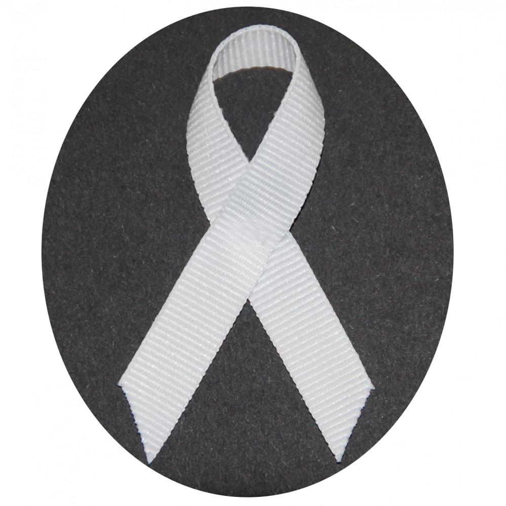 White Grosgrain Awareness Ribbons